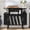 Black, variant on Large Round Record Player Stand with Charging Station | Black Mid Century Modern Turntable Cabinet,Fluted Vinyl Storage, Arched Wood Record Player Table for Living Room