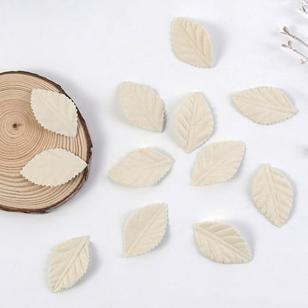 

Girlsshop Embossed Rose Leaves Diy Accessories Materials Simulated Plants Beige