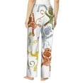 thumbnail image 3 of Disketp Cartoon Monkey Print Women'S Comfy Pajama Pants Casual Drawstring Palazzo Lounge Wide Leg Pants, 3 of 9