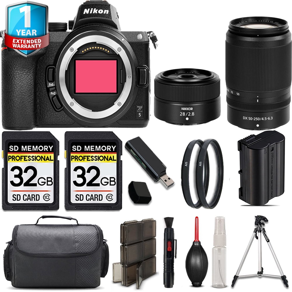 Nikon Z5 Mirrorless Camera with 28mm f/2.8 Lens + 64GB Card + Flash