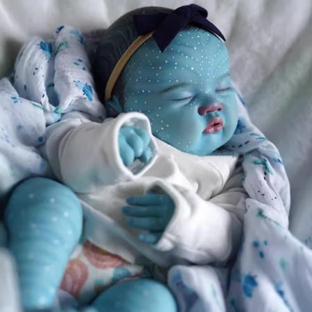 Avatar Reborn Baby Dolls - 19 Inch Soft Body Realistic Newborn Baby Dolls 3D Painted Sleeping Dolls Real Life Elf Baby Doll Toy for Kids Age 3 +