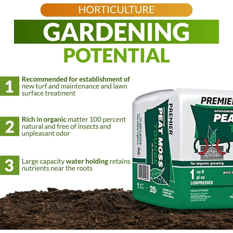 Premier Horticulture Pro Moss Horticulture Retail Peat Moss 1 Cubic Feet