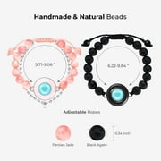 TOTWOO Long Distance Bracelets for Couples, Vibration & Light Up Bracelet, Montain & Sea Long Distance Relationship Gifts for Girlfriend Boyfriend