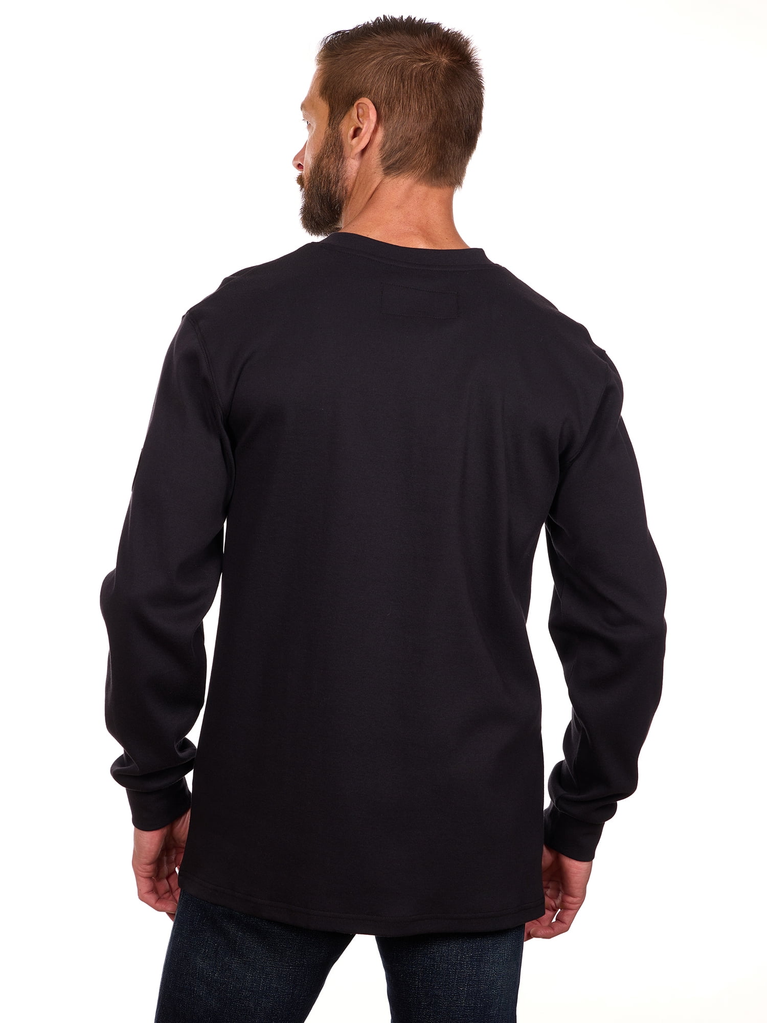 Bass Creek Outfitters Men's Flame Resistant Long Sleeve Henley Knit Top, Sizes M-2XL
