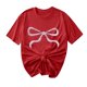 thumbnail image 1 of Primavera Top Mujeres Moda Casual Nueva Cinta de Arco Impresa Cuello Redondo Camiseta de Manga Corta, Camiseta de Cuello Tripulado, 1 of 8