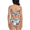 thumbnail image 3 of Kdxio Cats Group Print Women's 2 Piece High Waisted Wrap Spaghetti Strap Summer Swimsuit Bikini Set-Medium, 3 of 7