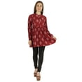 thumbnail image 4 of Moomaya Printed Womens Full Sleeve Tunic Mandarin Collar Fit & Flare Long Top, 4 of 7