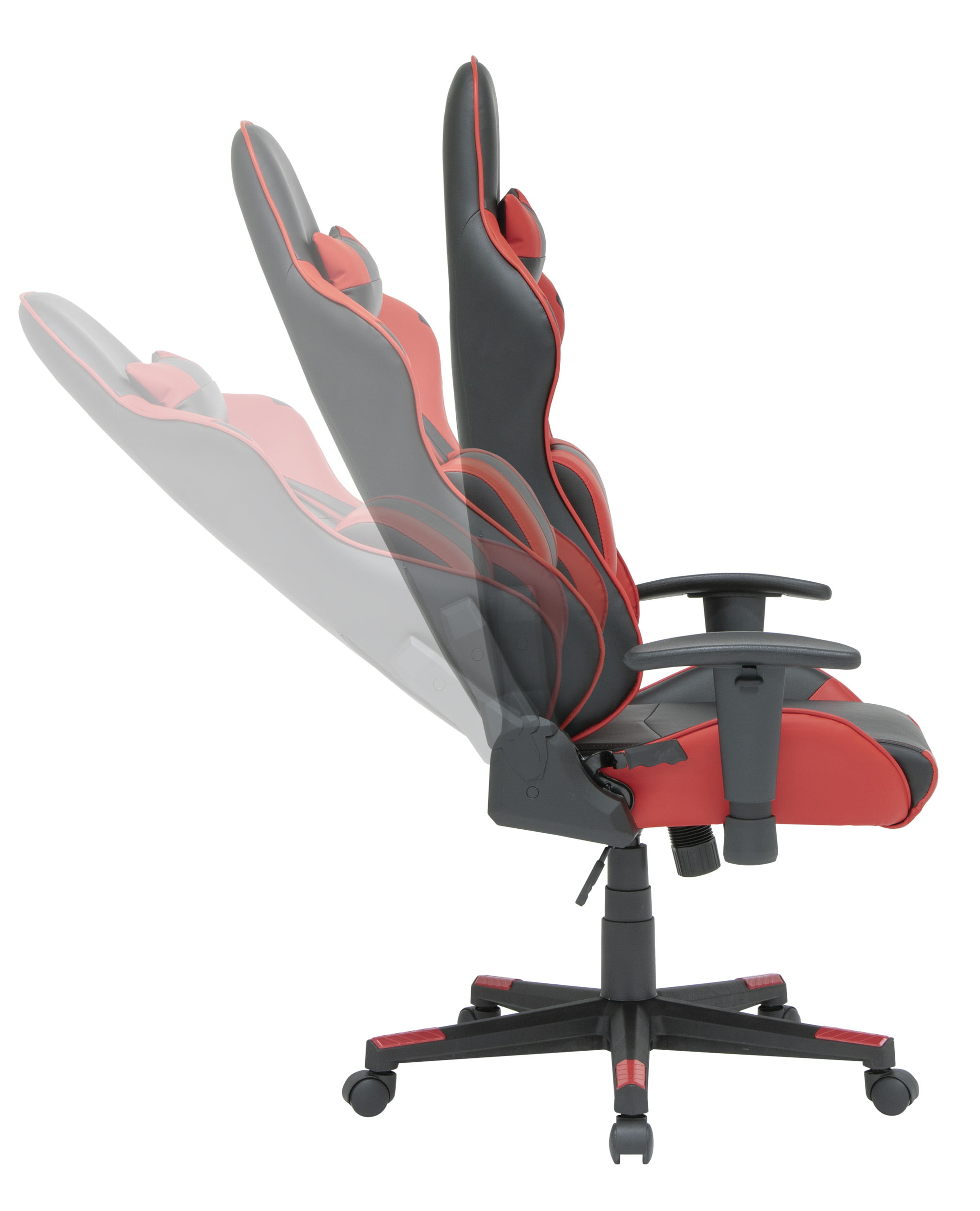 Gaming Chair in Red with Lumbar Support, Headrest,, Z-2001-RD