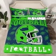 thumbnail image 2 of jejeloiu Rugby Sports City Twin Sheet Sets,Green Sport Helmet Bedding For Football Lover 3 Pieces, 2 of 7