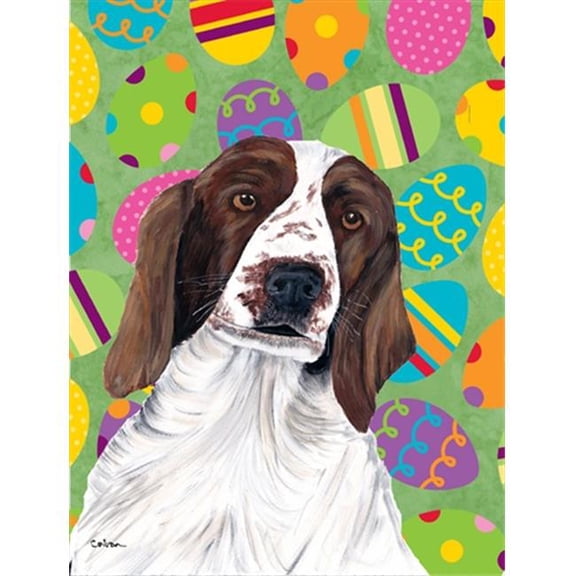 11 x 15 in. Welsh Springer Spaniel Easter Eggtravaganza Garden Size Flag