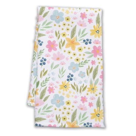 Personalization Mall Easter Flowers Waffle Weave Kitchen Towel