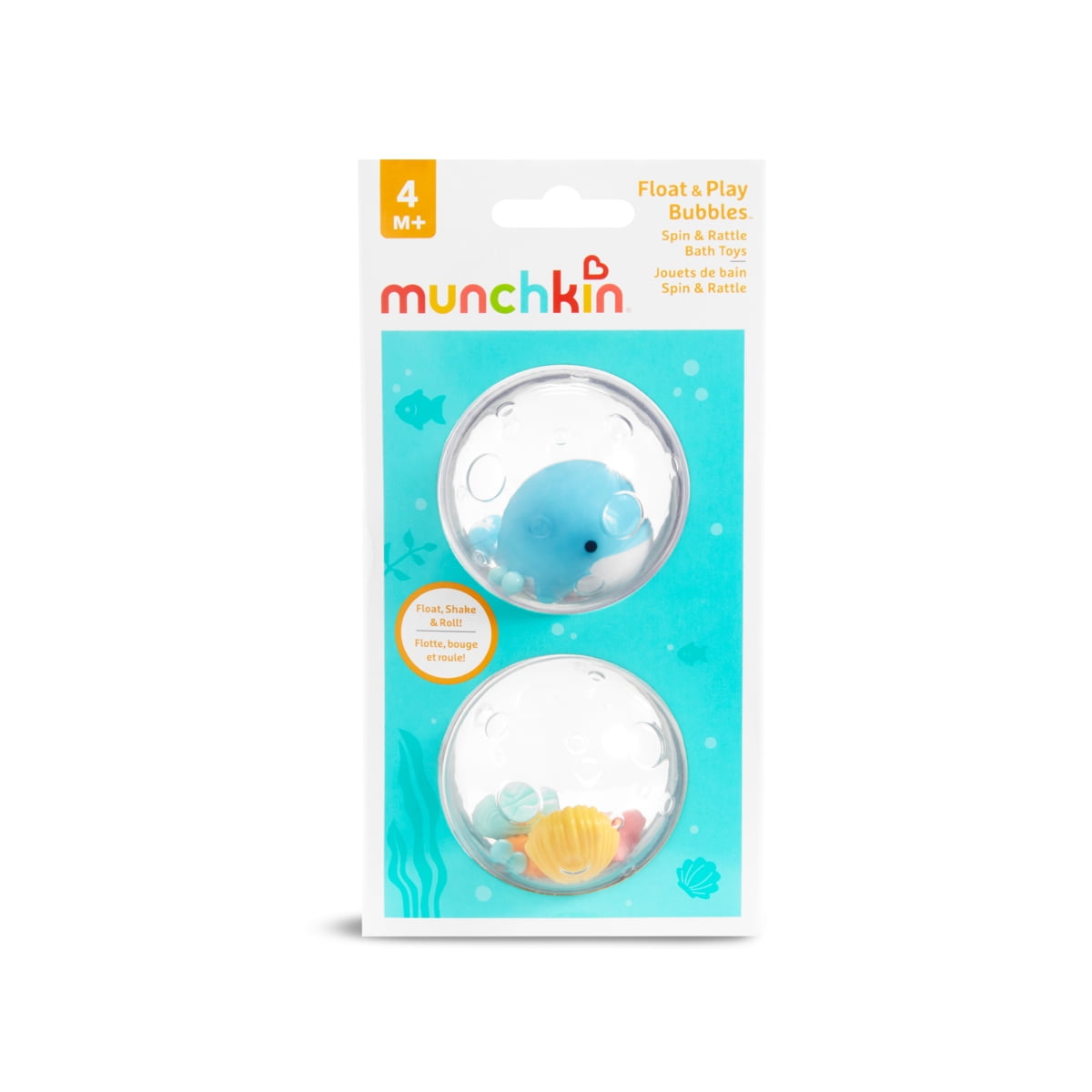 Munchkin® Float & Play Bubbles™ Baby and Toddler Rattle Bath Toy, Unisex, 2 Pack