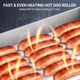 thumbnail image 6 of Whizmax Hot Dog Roller Stainless Steel Sausage Grill Cooker Machine with Dual Temp Control Glass Hood Acrylic Cover Bun Warmer Shelf Removable Oil Drip Tray, Hotdog Roller Grill for Commercial Home, 6 of 7