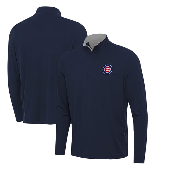 Men's Antigua  Navy Chicago Cubs Content Quarter-Zip Top