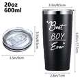 thumbnail image 3 of 20oz Stainless Steel Tumbler Insulated Thermal Water Cup Travel Coffee Leak Proof Lid Mug Gift Idea for Boy Men Dad Uncle Best Friend Son Ladyon Birthday Christmas Cool Trendy Meaningful Cute Present, 3 of 7