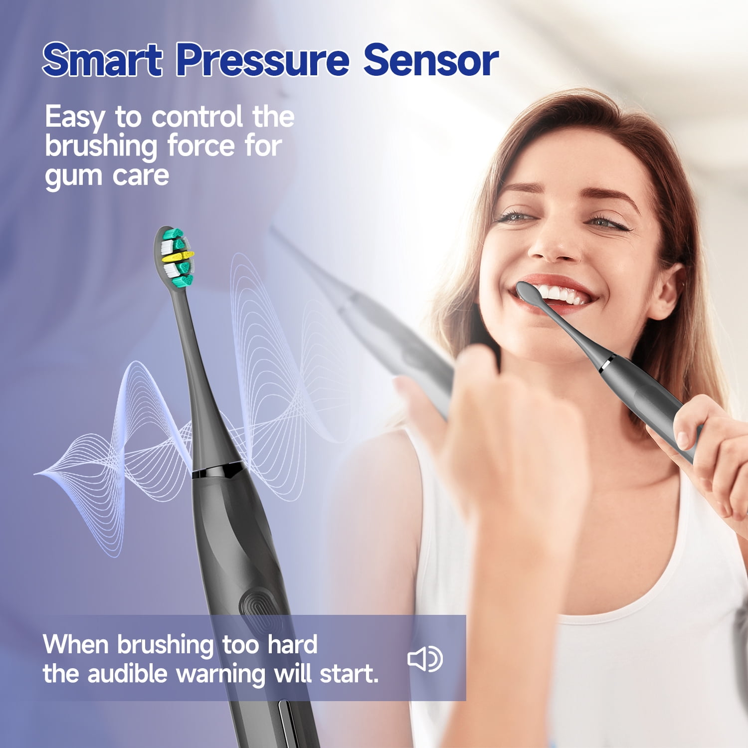 Seago Electric Toothbrush for Adult,Seamless Design,8 Brush Heads,Travel Case and Hold,Black SG2752