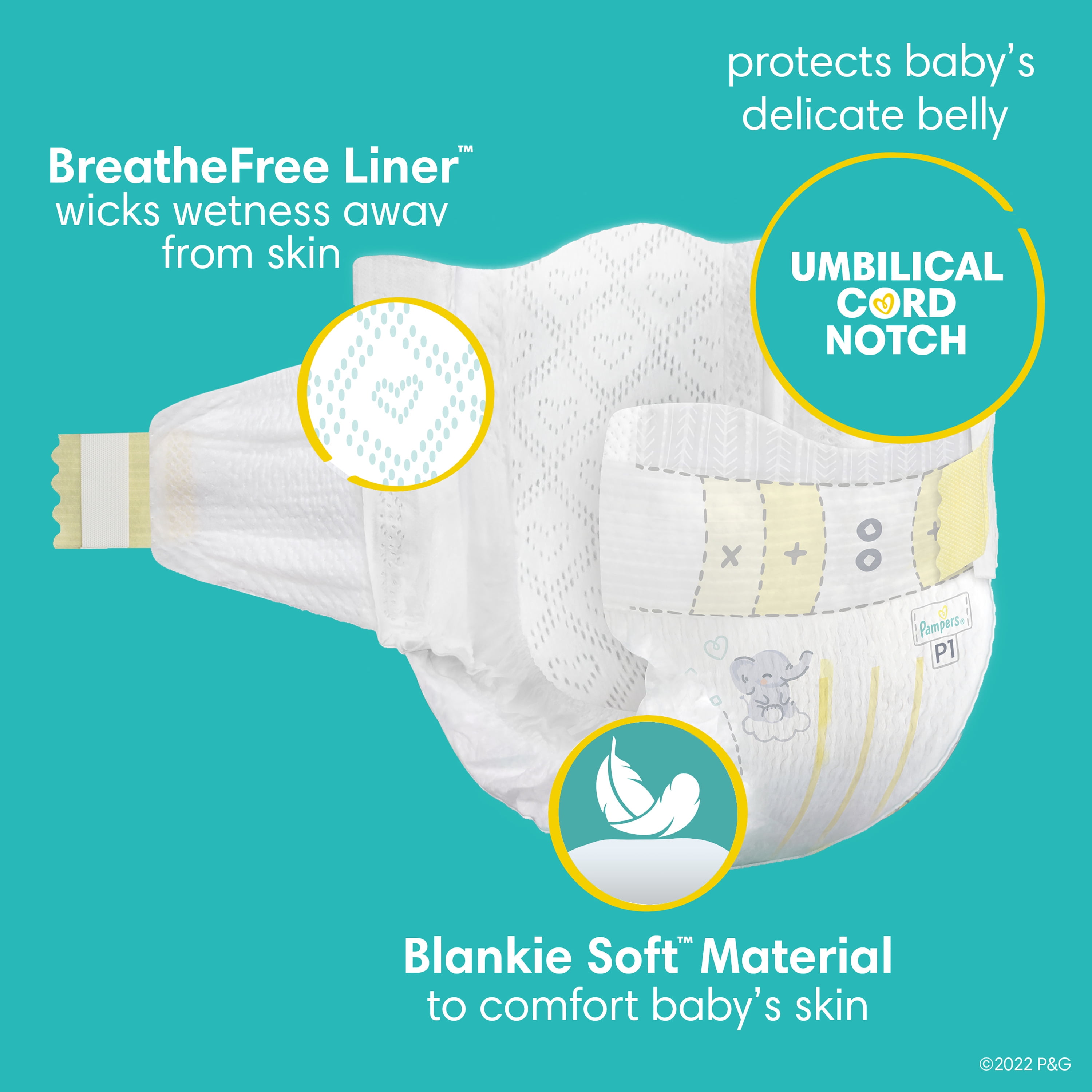 Pampers Swaddlers Baby Diapers Size Preemie, 27 Count (Select for More Options)