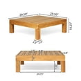 thumbnail image 3 of GDF Studio Cascada Outdoor Acacia Wood Coffee Table, Teak, 3 of 13