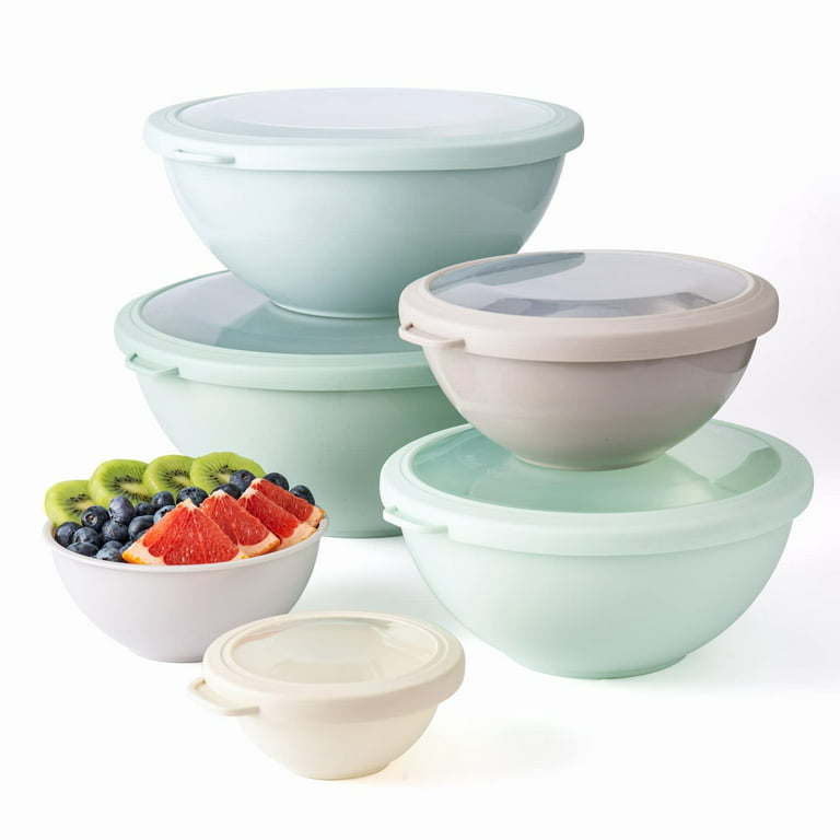 COOK WITH COLOR Mixing Bowls with TPR Lids - 12 Piece Plastic