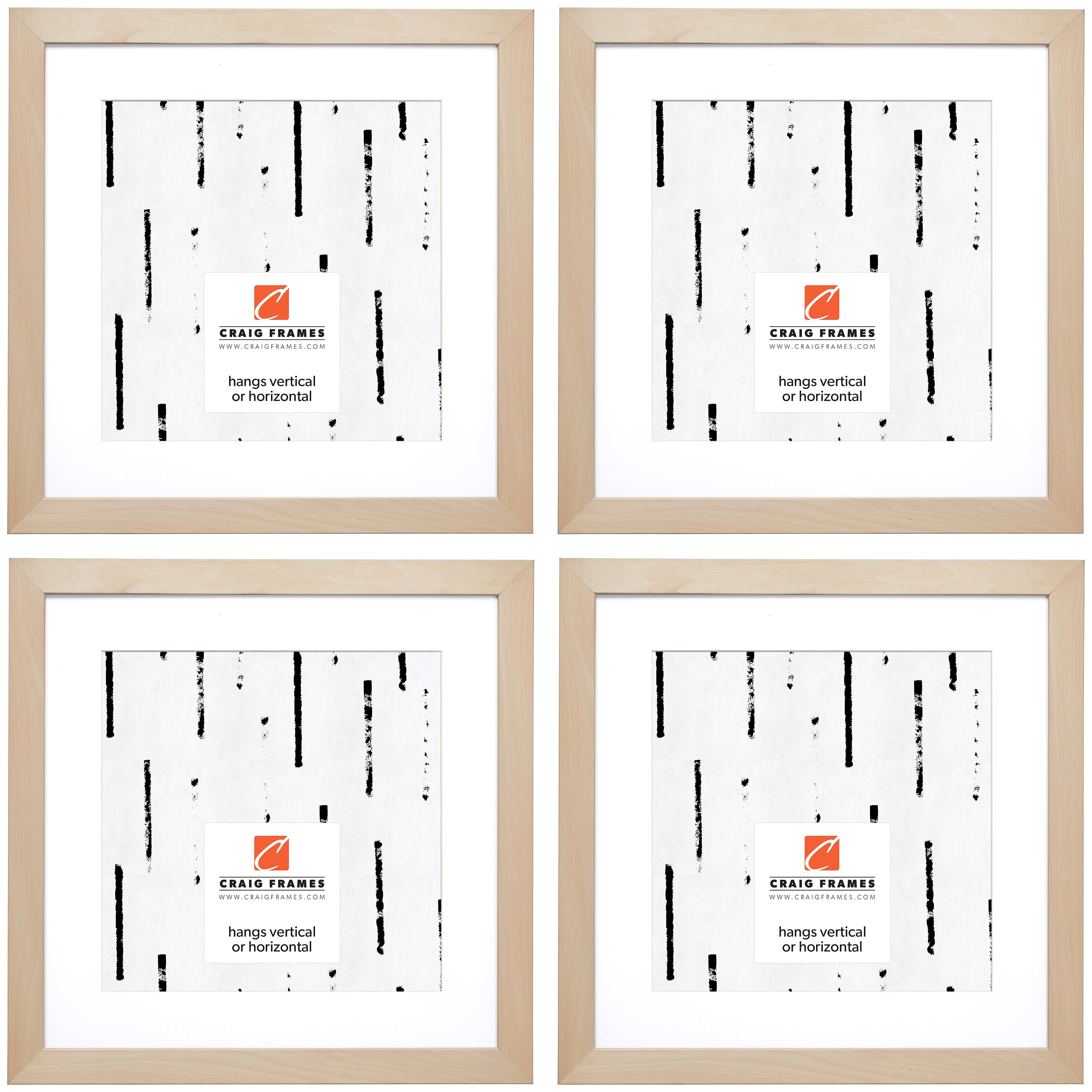 Craig Frames DIY Unfinished Wood Picture Frame, 16 x 16 Inch Matted to