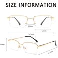 thumbnail image 3 of LJCZKA Half Rimless Blue Light Blocking Glasses Men Women Metal Eyewear Frames Fresh Rectangle Computer Business Glasses, 3 of 6