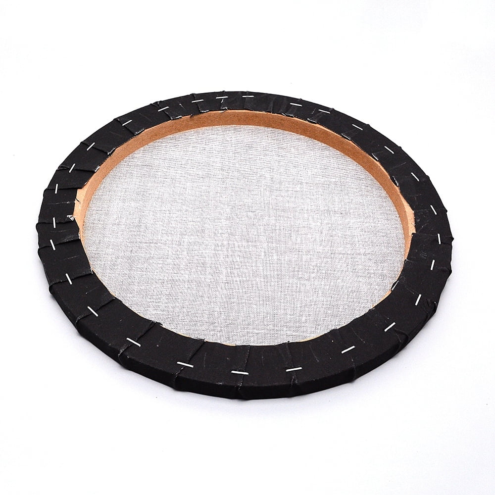 4pcs Linen Stretched Blank Canvas Panels with Wooden Frame for Painting Oil Paint Flat Round Black 30x1.55cm
