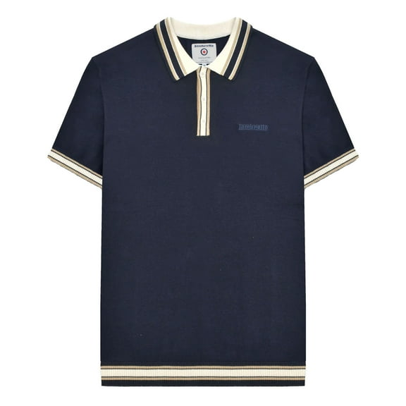 Lambretta Mens SS25 Tipped Knitted Polo Shirt