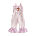 thumbnail image 3 of Letdown Toddler Girl Easter Overalls Baby Girl Summer Outfit Sleeveless Cow Bell-Bottom 1 Piece Romper Jumpsuit Suspender Clothes, 3 of 4