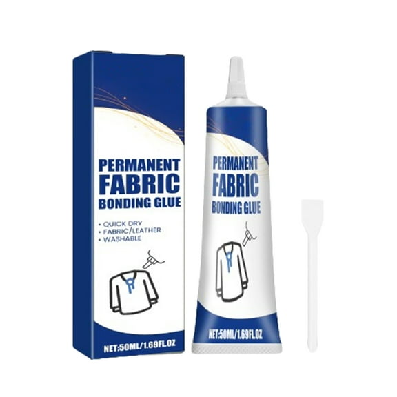 Clear Fabric Glue, Strong Adhesive Waterproof Glue, Fabric Repair Permanent Bond Glue, Fabric Adhesive Super Glue, Clear Sewing Glue for Clothing, Patches, Canvas