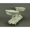 thumbnail image 2 of Distressed White Metal Vintage Balance Scale Plant Stand Decorative Tray, 2 of 4