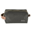 Personalized Men?s Waxed Canvas and Leather Dopp Kit, Black
