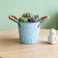 thumbnail image 6 of AYktou Vintage Galvanized Flower Buckets, Metal Planter Tubs Flower Pots with Rope Handles, Farmhouses Hanging Bucket Rustproof Flowerpot for Indoor Outdoor Garden Patio Party Wedding Home Decor, 6 of 6