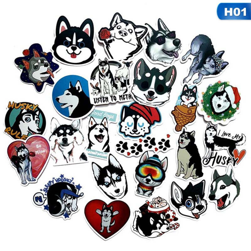 Husky Dog Sticker for Bumper Truck Laptop Luggage Suitcase Tablet #01