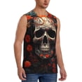 thumbnail image 2 of Daiia Vintage Butterfly Flower Skull Printed Men's Tank Tops,Casual Soft Sleeveless Gym Muscle Shirts Bodybuilding Tee-Small, 2 of 8