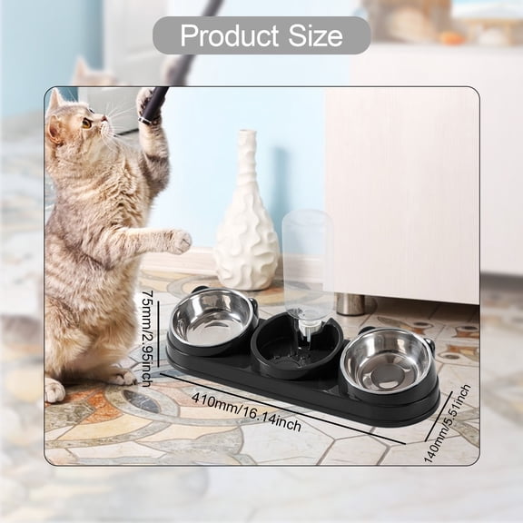 3 in 1 Dog Cat Bowls Water and Food Bowl Set Raised Cat Dishes for Hamster Small Dogs Kitten Pet Feeding Supplies