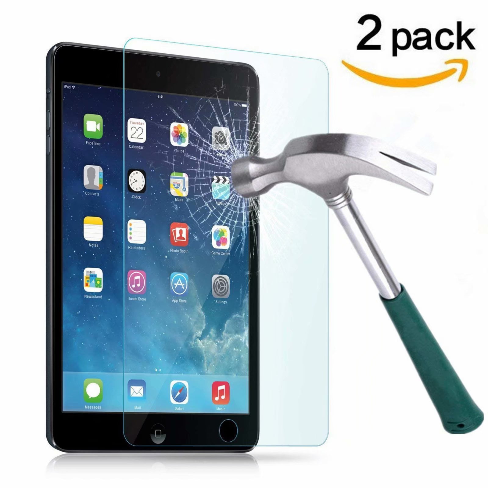 2-PACK Tempered Glass Screen Protector 0.3mm 9H 2.5D for iPad Pro iPad Air 9.7"