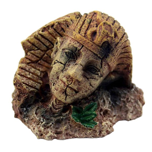 EeaseMX Paisaje de pecera de resina con esfinge, artesanía, decoración de acuario, adorno de escritorio