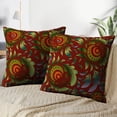 thumbnail image 3 of LALILO Throw Pillow Covers Vintage Floral Ornament Damask Green Cushion Cover 18" x 18", 2 Pack, 3 of 6