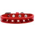 thumbnail image 3 of mirage 625-rd wt16 crystal and red spikes dog collar white - size 16, 3 of 5