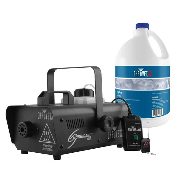 Chauvet DJ Hurricane 1000 Fog Machine with 1 Gallon of Fog Juice Package