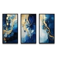 thumbnail image 2 of Designart "Harmonious Oceanic Waves Golden Waves V" Abstract Painting Framed Wall Art Set Of 3 - Gold Modern Frame Gallery Wall Set For Home Decor, 2 of 6