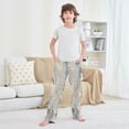 thumbnail image 6 of Kids' Pajama Pants Soft Relaxed Fit Sleep Pants Lounge Pants with Pockets Hand-drawn Deer and Cardinals Large, 6 of 9