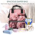 thumbnail image 5 of Pofeuu Delicate Pink Carnations Print Diaper Bag Backpack, Multifunction Travel Pack Maternity Baby Changing Bags, Large Capacity, Waterproof, 5 of 6