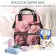 thumbnail image 5 of Easygdp Delicate Pink Carnations para Bolsa de Bebé de Gran Capacidad con Múltiples Bolsillos, Bolsa de Pañales para Padres, Bolsa de Viaje Organizada y Elegante, 5 of 6