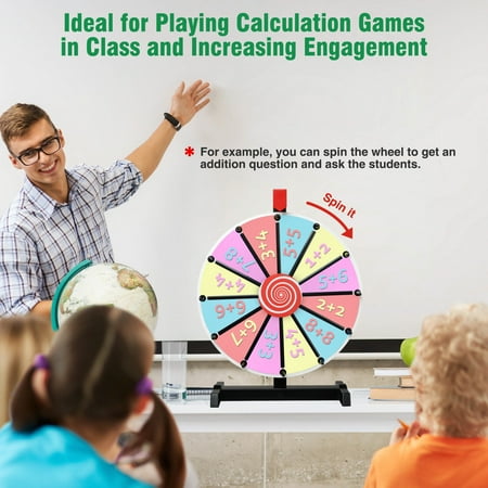 WinSpin 15" Tabletop DIY Color Prize Wheel 12 Slot Editable Spin Game Trade Show