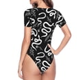 thumbnail image 4 of Naloa Hand Drawn Snake Women's Short-Sleeved Onesie, One-Piece Swimsuit for Parties, dates, clubs - X-Large, 4 of 9