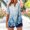 Blue, variant on GaThRRgYP Women's Summer Short Sleeve Tops for Daily Wear,Women's V-neck Non Positioning Printed Summer Button Short Sleeved Loose and Fashionable T-shirt Top Beige S