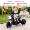 thumbnail image 3 of Costway 6V Kids Motorcycle with Song,Story,LED Headlights,Accelerator Pedal & 3 Wheels, Pink & Black, 3 of 10