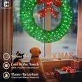 thumbnail image 5 of CAPHAUS 36” Lighted Metal Christmas Wreath, 3 FT Foldable Christmas Reef with 120 LED Lights, Bow, Metal Frame, 8 Light Modes, Christmas Holiday Decoration for Indoor, Home, Office, Green, 5 of 9