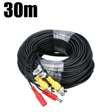 FLOUREON 100ft (30M) BNC Video Power Cable Security Camera Wire Cord for CCTV DVR Surveillance